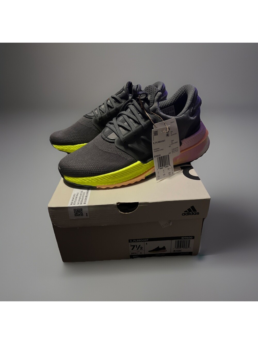 Adidas X_PLRBOOST Women’s Size 7.5 Boost Shoes Grey/Bliss Lilac ID9600 MSRP $120